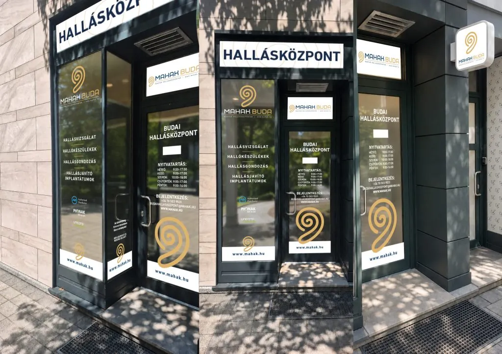 A MAHAK Buda hallásközpont bejáratának látványterve